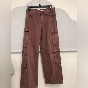 pacsun brown cargo jeans size 25